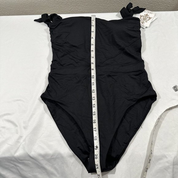 NWT Becca [ Large ] Emma Color‎ Code Solid Tie Shoulder One Piece Swimsuit #5667 - Picture 7 of 13
